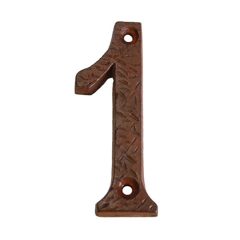 3'' H Metal House Number, 1, Rust