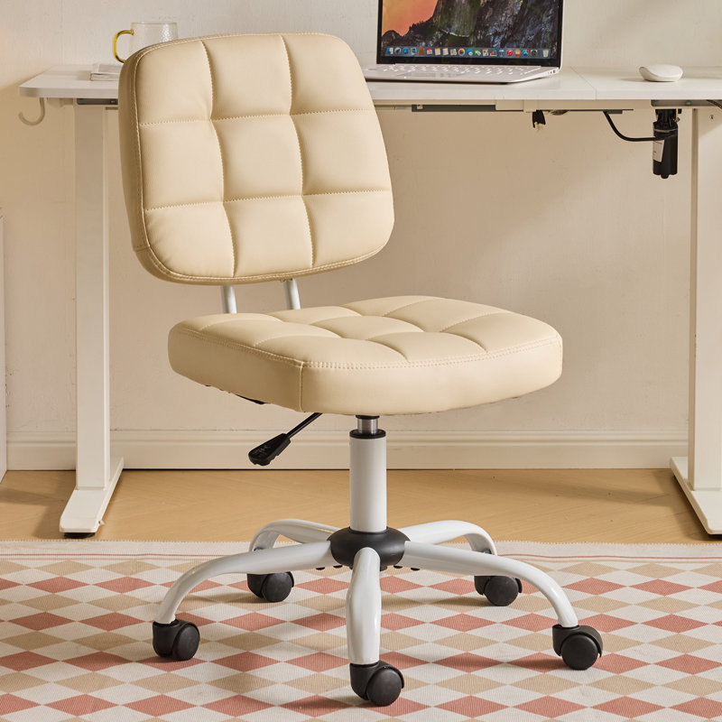 Chaise de bureau 22,1 po, Blanc laiteux, Blanc