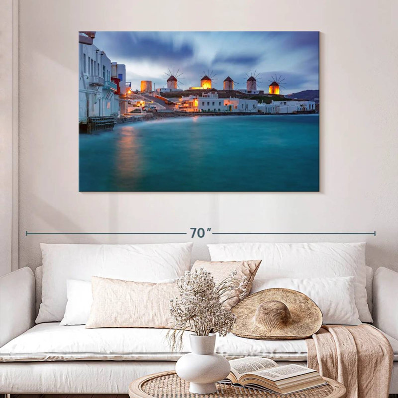 Gillard Mykonos Seaside Windmills, H 32 po x l 48 po