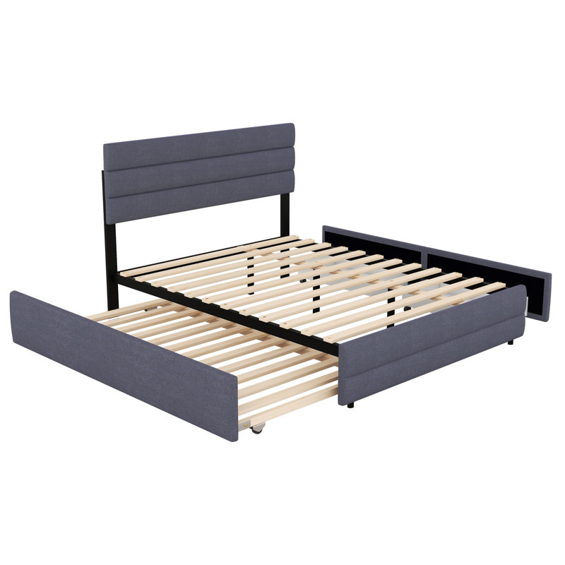 Alliette Upholstered Storage Bed, Grey