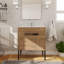 Ensemble meuble-lavabo double de 76 cm (30 po), meuble-lavabo simple avec lavabo en céramique, 2 portes et 1 tablette réglable-2144354407-2113142193