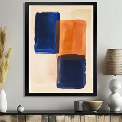 Blocs de cobalt et d'ambre - Décoration murale géométrique sur toile
