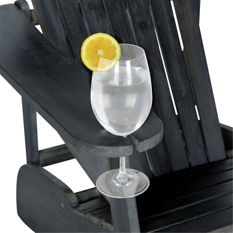 Chaise Adirondack en bois massif Briaca, Gris ardoise foncé