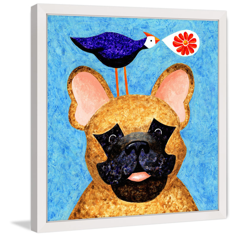 «Two French Friends» par Janet Nelson, reproduction encadrée, H 32 po x l 32 po x P 1,5 po