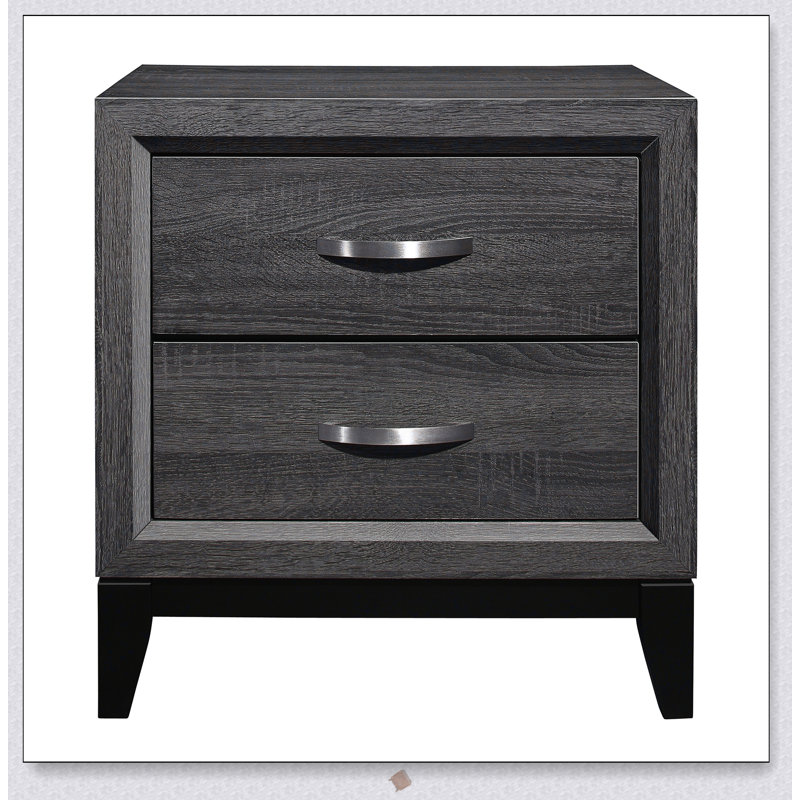 Table de chevet 1pc de style contemporain avec tiroirs en queue d'aronde, parfaite pour les chambres à coucher modernes et un rangement efficace