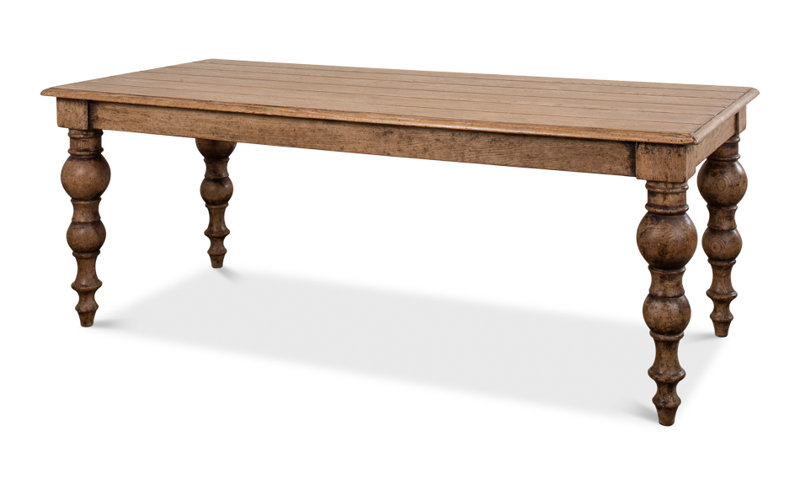 Bixby Pine Wood Dining Table, Tan