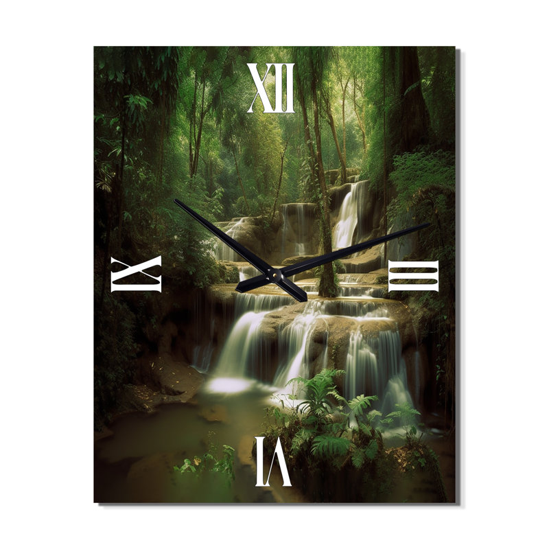 Jassiem - Landscape Mountains Wall Clock, 32" H x 16" W x 1" D