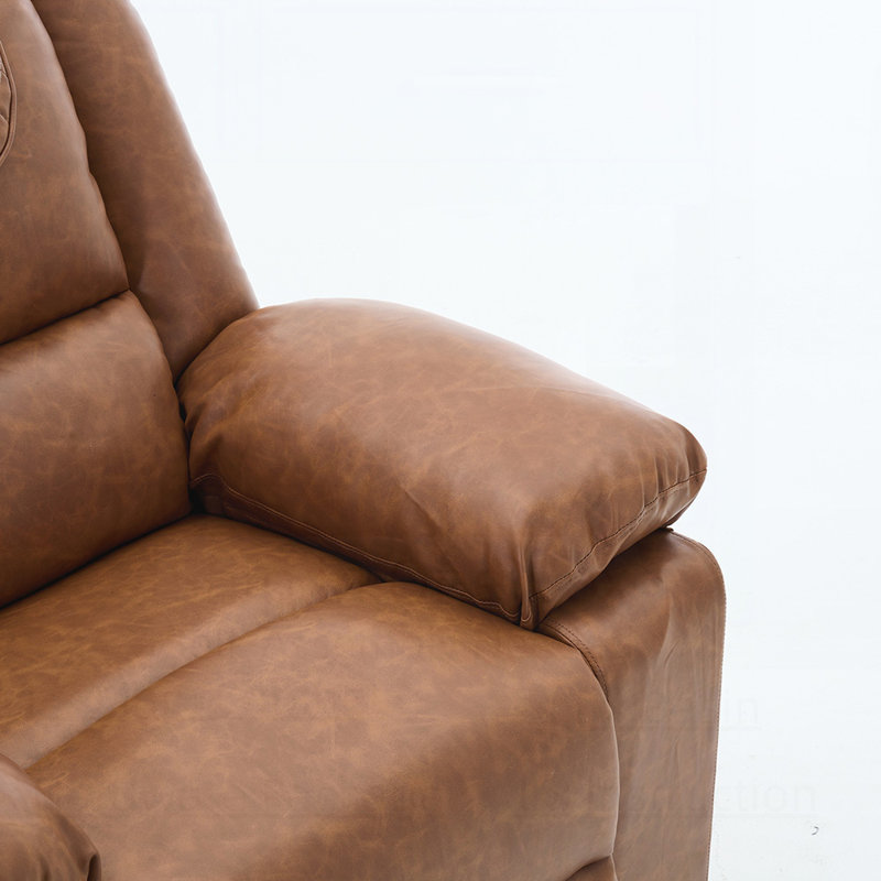 Fauteuil inclinable en polyuréthane chauffant et massant à distance pour le confort et la mobilité des personnes âgées, Brun
