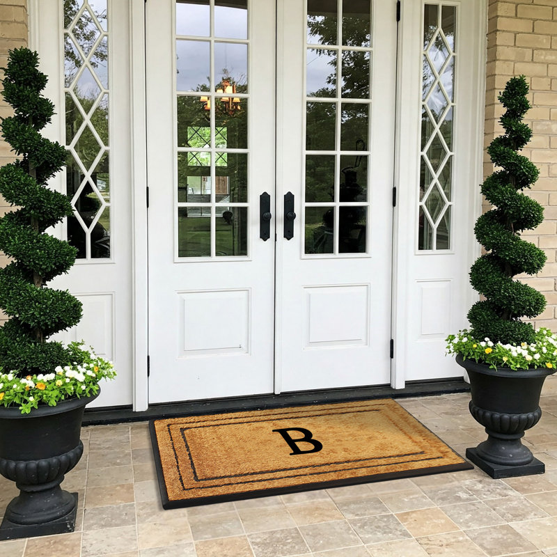 Tapis d'entrée antidérapant Monogram, L 30 po x L 60 po, B