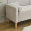 Banc de rangement en velours côtelé gris clair avec charnière