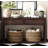 TREXM Rustic Wooden Console Table with Storage Drawers and Open Shelf - Elegant Entryway Table