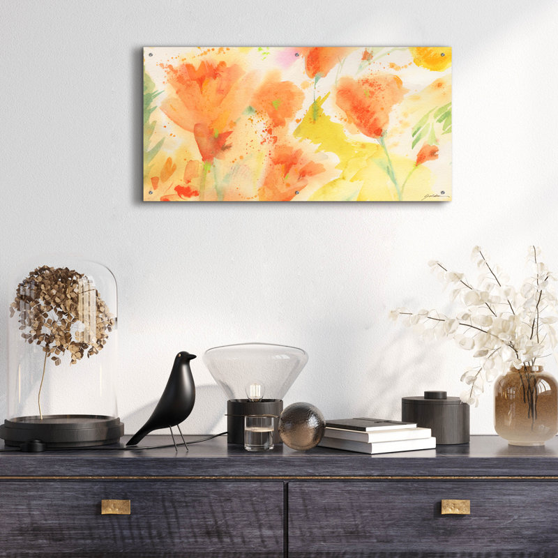 «Windblown Poppies # 1» par Sheila Golden, H 24 po x l 48 po