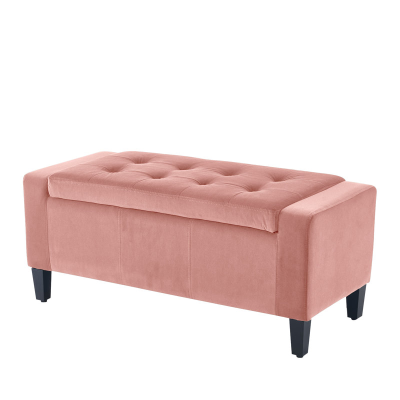 Polyester Upholstered Bench, Blush