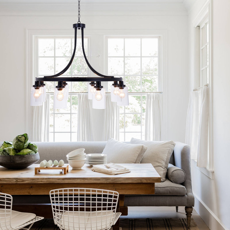 8-light Dimmable Industrial Chandelier