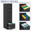 Classeur vertical en métal à 5 tiroirs avec serrure Bizoe, profil mince pour bureau personnel, tiroirs pleine extension pour dossiers format lettre A4-1296072595-1277877395