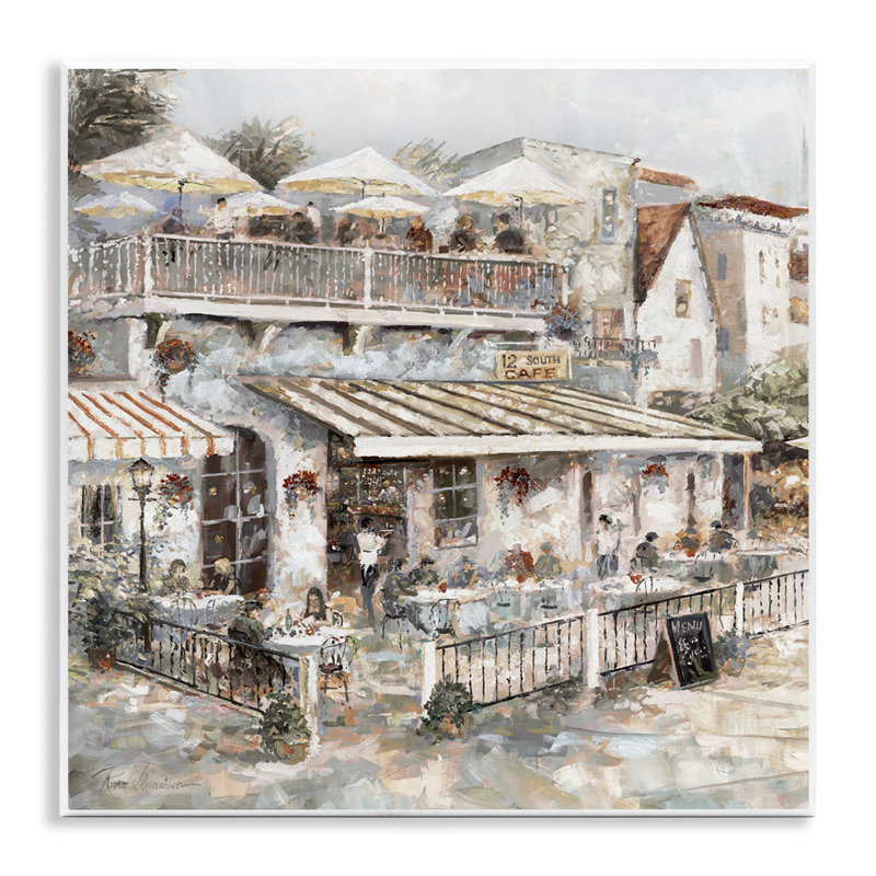  Town Café Patio Wall Plaque Art by Ruane Manning