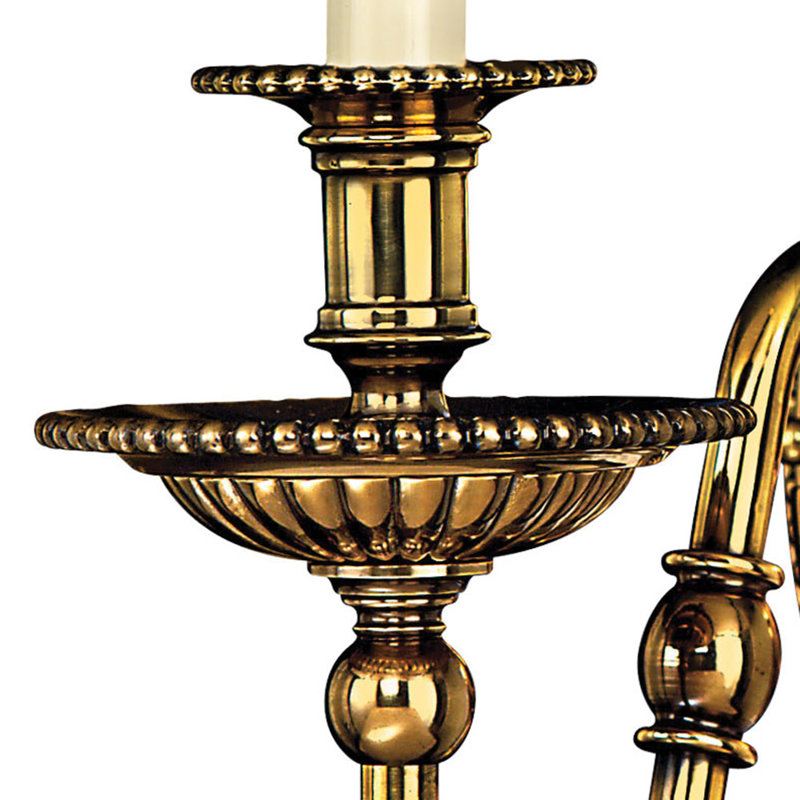 Cambridge 1-Light Candle Wall Light, Burnished Brass