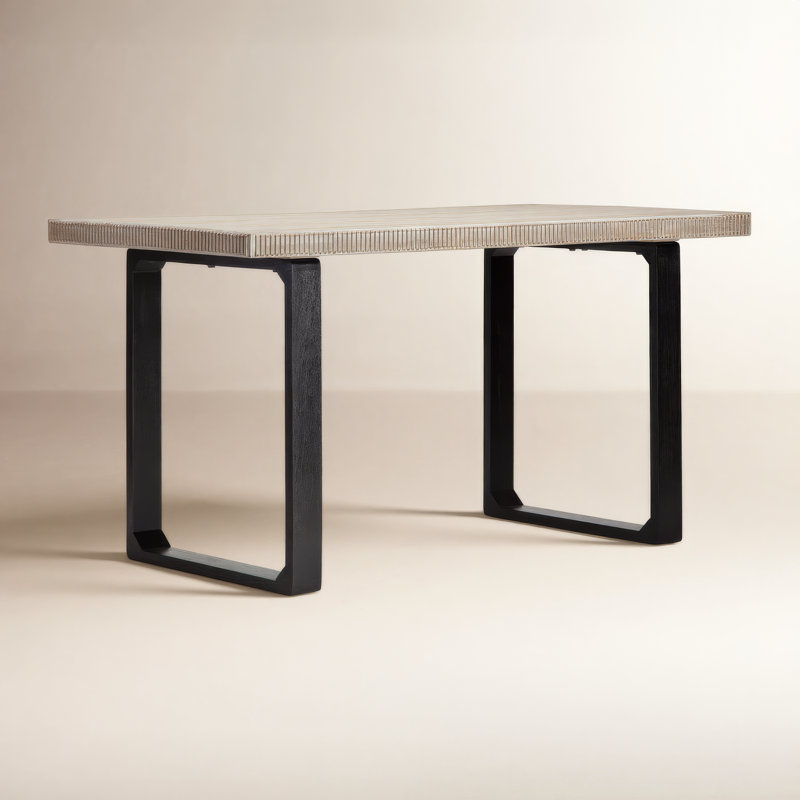 Bureau en bois massif Urbana, Blanc délavé