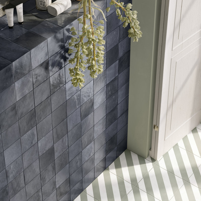 Marrakesh Zellige | 4"x4" Ceramic Wall Tile, Oltremare