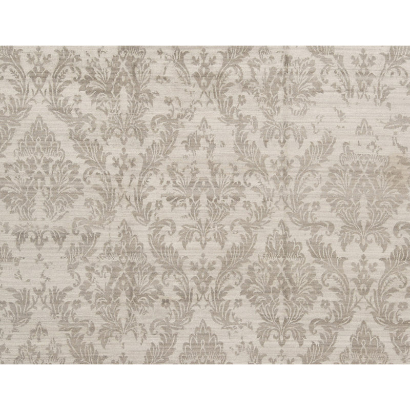 Himalayan Art Damask Area Rug in Gray