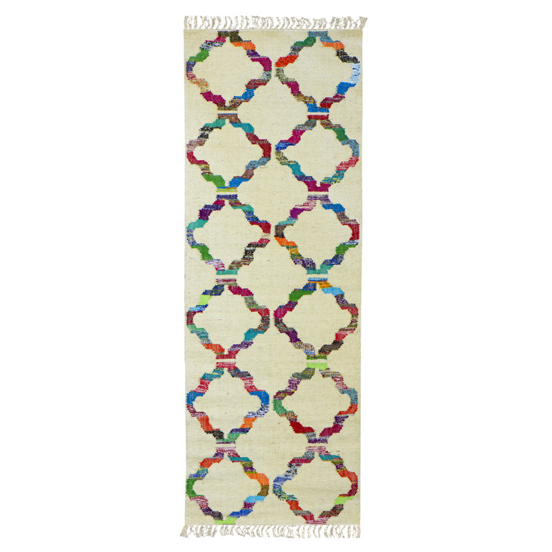 Axelrod Geometric Cotton Hand Woven Area Rug, Runner 70 x 200cm