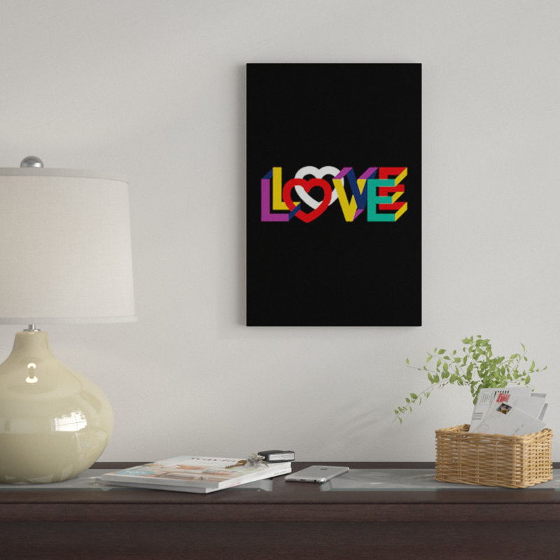 «In Love Everything Is Right», art textuel sur toile tendue, H 12 po x l 8 po x P 0,75 po, Pas de tapis, Toile tendue