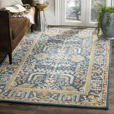 Antiquity Hand-Tufted Dark Blue Area Rug