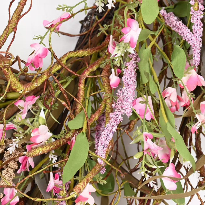 Couronne florale 26 po pour la porte de l'Action de grâce, Pink