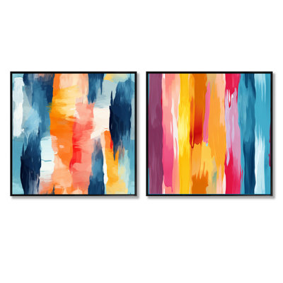 Collton - Abstract Shapes Square Collage Set Of 2