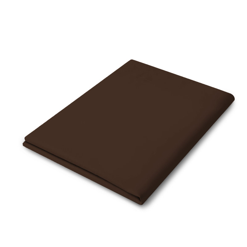 Drap simple en microfibre douce Wayfair Basics® 1800 Series, Drap plat de taille double, Marron