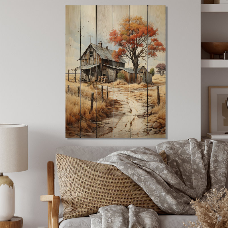 Farmhouse Seasons I sur impression sur bois, H 40 po x l 30 po x P 0,78 po