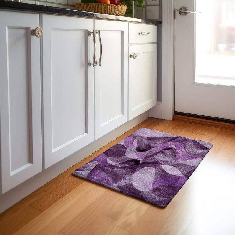 Premium Machine Washable Mayfield AMF536 Purple, Rectangle 1'8" x 2'6"