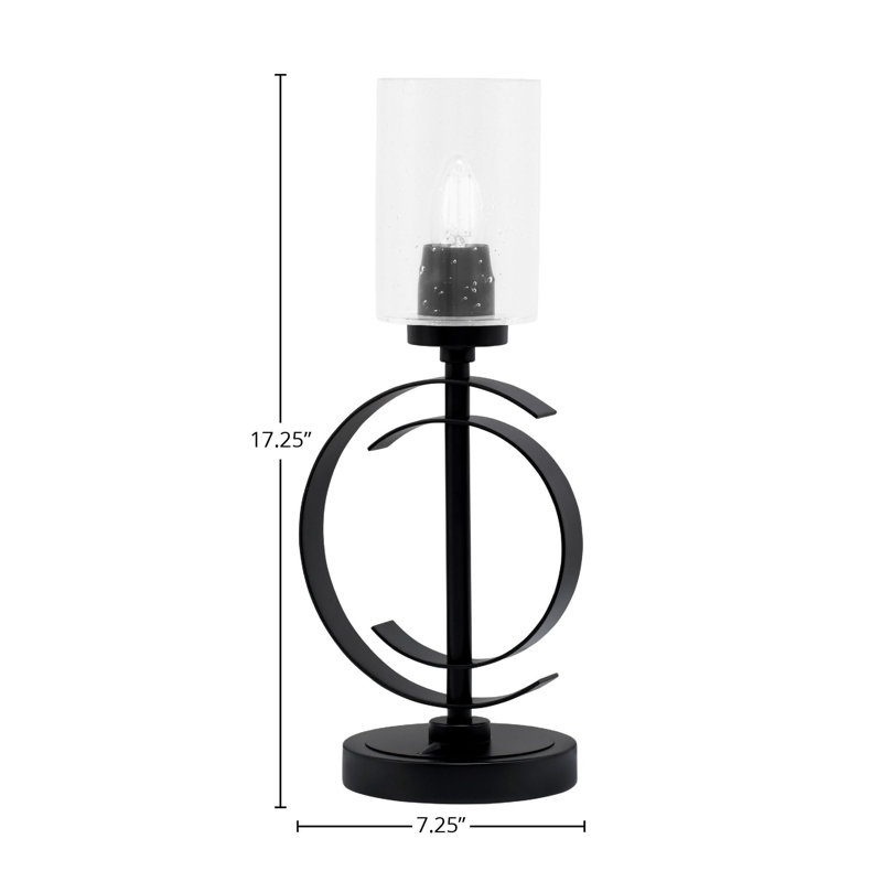 Lampe de table Armida, Transparent, Noir mat