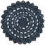 Tapis ovale en jute bleu marine tissé à la machine-101956701