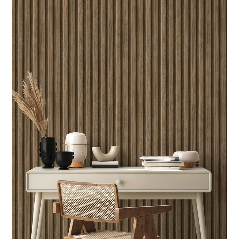 Wooden Slats Wallpaper, Brown