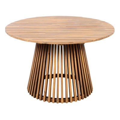 Finish 46.4 - Inch Wood Patio Dining Table For Garden And Lawn Natural Allure, , Simple Installation Round Outdoor With Appearance Rustic Charm, Stable Build, Versatile Use In Spaces