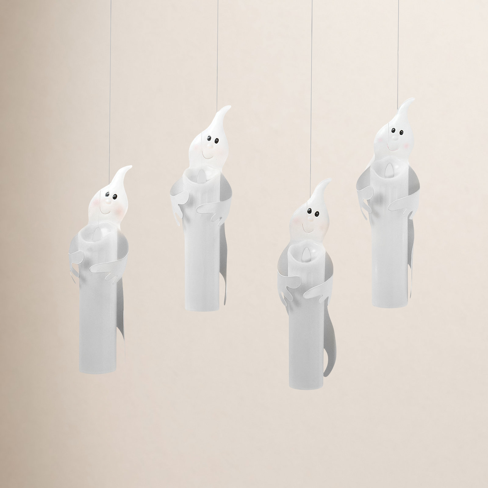 Hanging Ghosts Set of 4 11.2"H