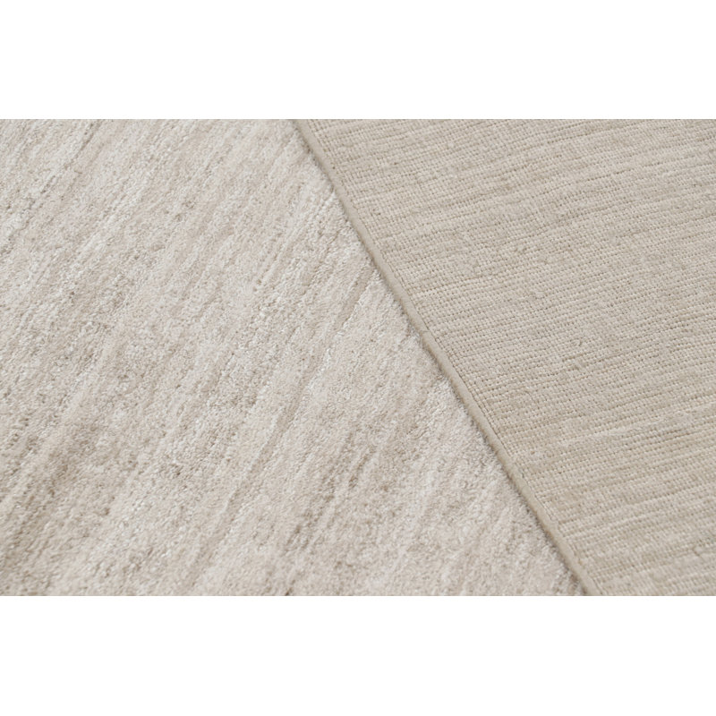 Rug & Kilim’S Oversized Textural Rug In Solid Beige And White Tones And Striae