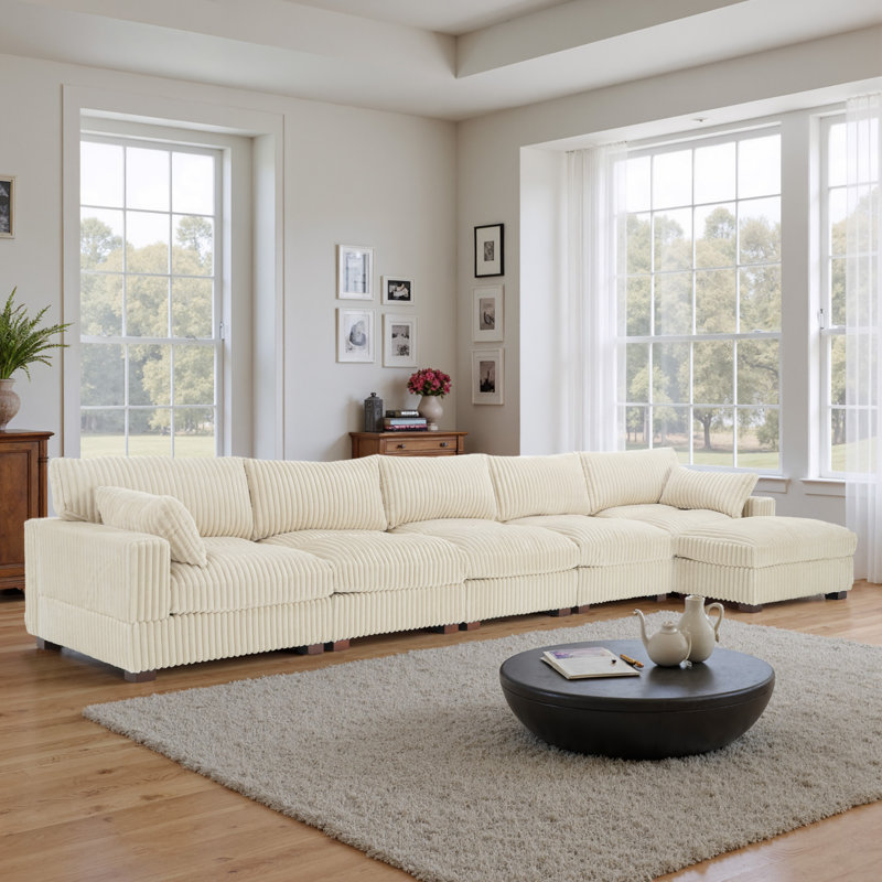 Canapé modulaire réversible 6 pièces en fausse fourrure de lapin avec canapé modulaire réversible 6 pièces