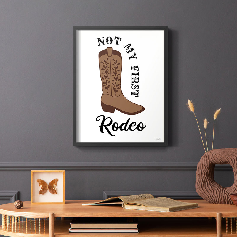 Not My First Rodeo Framed Print - Solid Wood, 28" H x 22" W, Black
