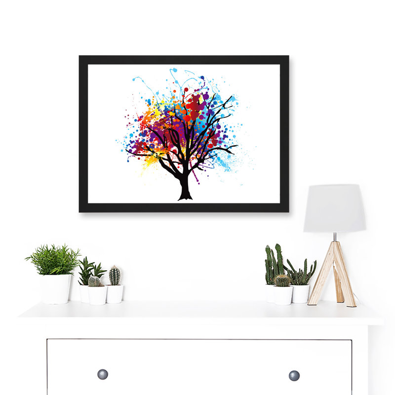 Abstract Colourful Tree Splash - Single Picture Frame Print