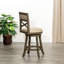 Tabouret pivotant de 24 po de hauteur comptoir, gris vieilli, siège en cuir gris français - Ajoutez une touche de sophistication à votre tabouret de maison avec une assise confortable