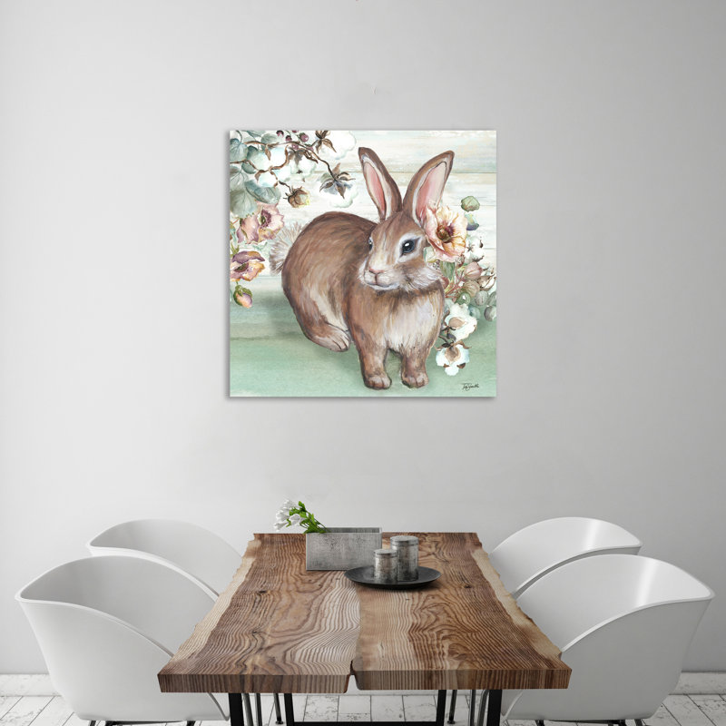 «Farmhouse Bunny IV» par Tre Sorelle Studios - peinture sur toile tendue, H 30 po x l 30 po x P 1,5 po