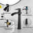 Single-handle Bathroom Faucet with Drain Assembly-129257941
