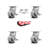4 Piece Steel Caster Set with Roller Bearings