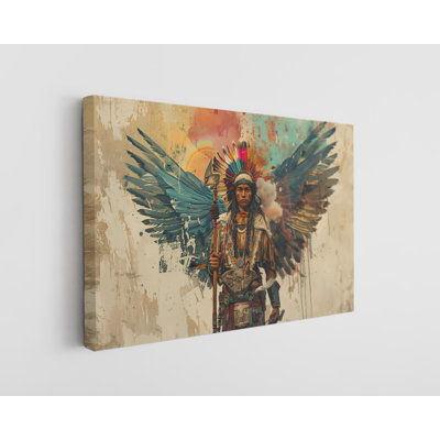 Young Male Native American Canvas Print, Modern Wall Art Decor for Home & Office