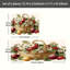 Ensemble de 2 tapis de cuisine beige à motif de fraises et marguerites