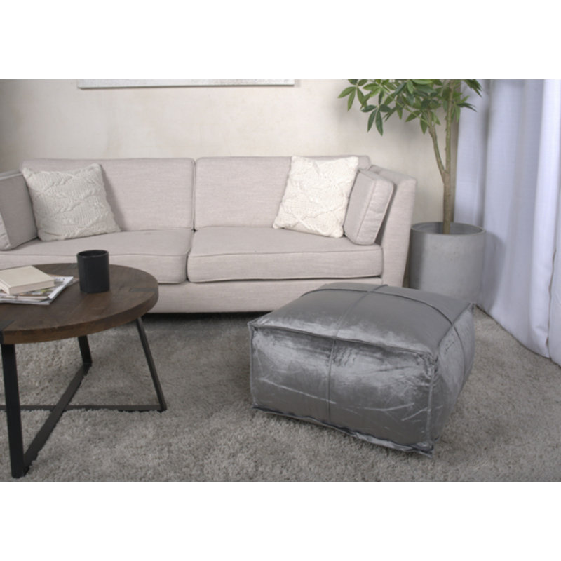 Modern Square Pouf, Smoke