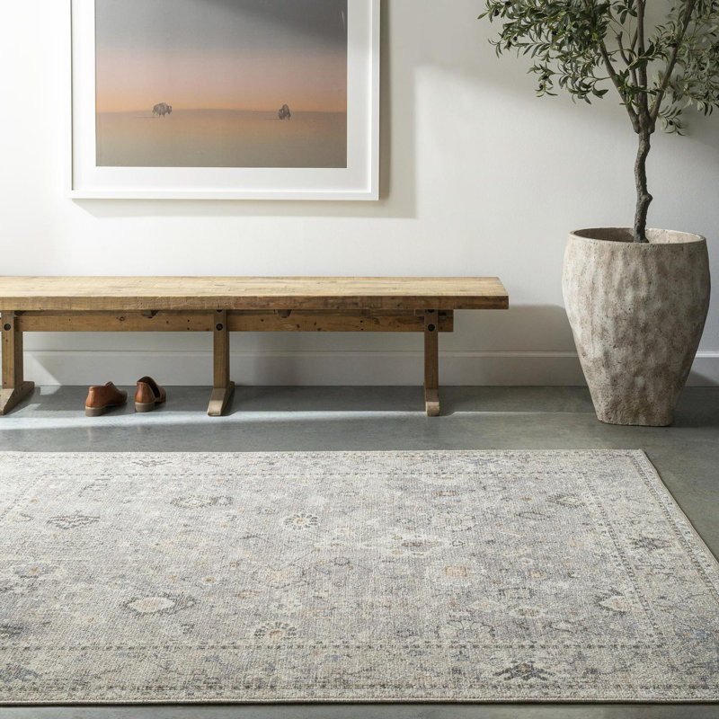 Becki Owens x Livabliss Oriental Vintage Light Grey Area Rug, Rectangle 7'10" x 10'