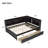 Full Size L-Shaped Bookcases Bed With Power Outlets, USB Charging Ports,Two Drawers-1349421313-1349421314